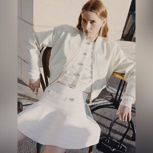 Self-Portrait CREAM COTTON CANVAS JACKET US4(uk8)